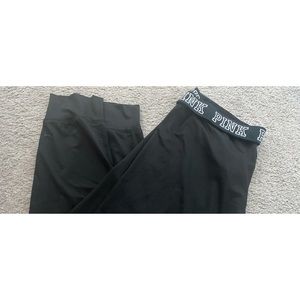PINK black logo jogger - size large